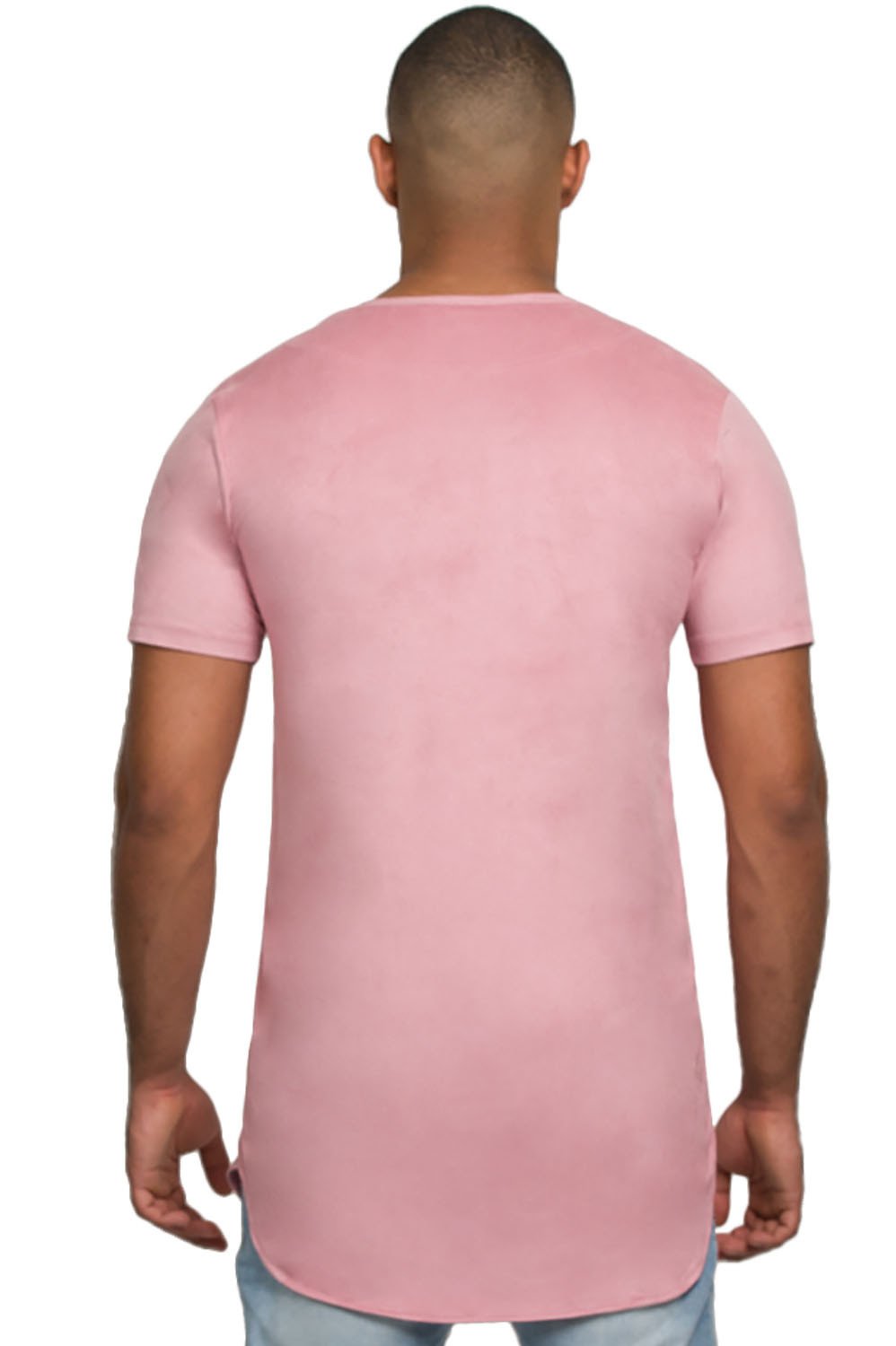 Kash Elongated Stretch Suede Rose Gold Tunic in Rose Gold – view 4 of 8