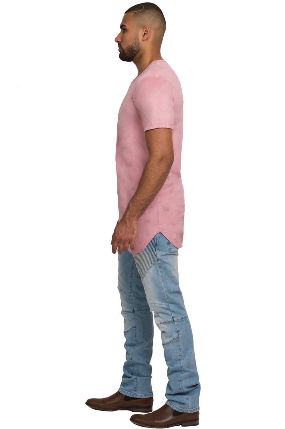 Kash Elongated Stretch Suede Rose Gold Tunic in Rose Gold – view 6 of 8