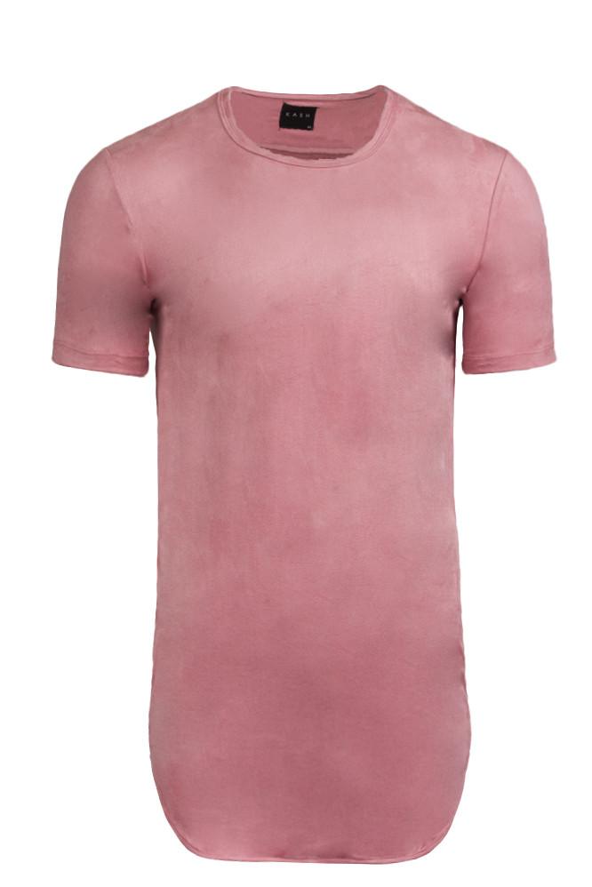 Kash Elongated Stretch Suede Rose Gold Tunic in Rose Gold – view 1 of 8