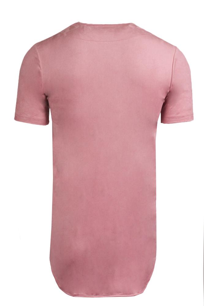 Kash Elongated Stretch Suede Rose Gold Tunic in Rose Gold – view 2 of 8