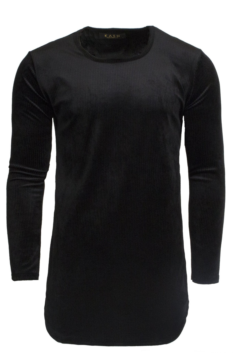 Kash Velour Stripe Long Sleeve in black – view 1 of 1