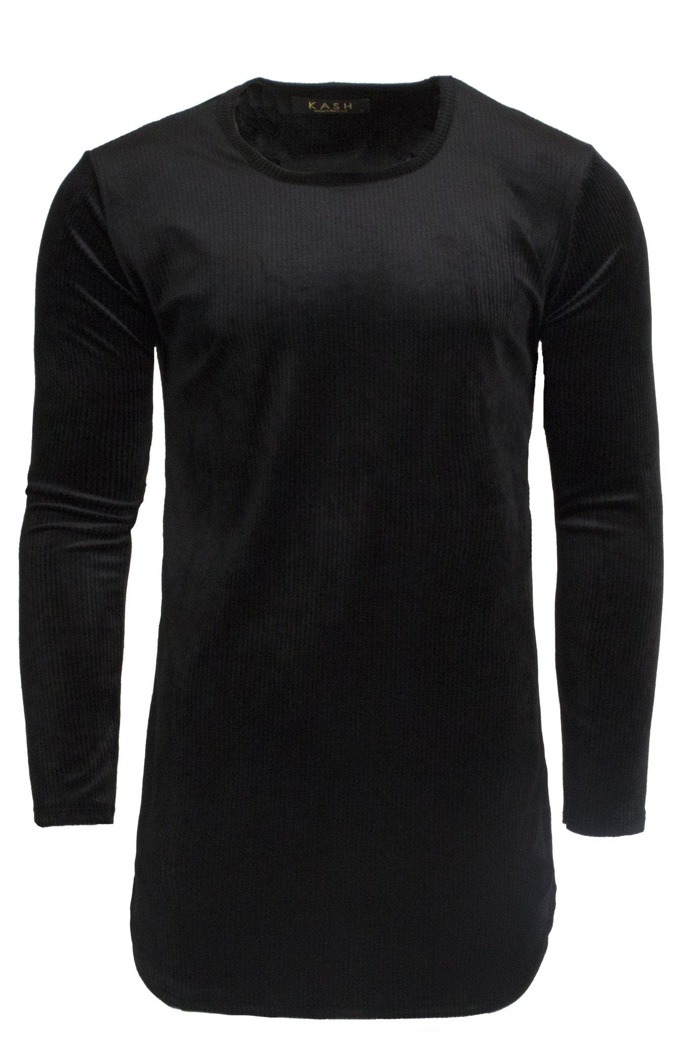 Kash Velour Stripe Long Sleeve in black – view 1 of 1