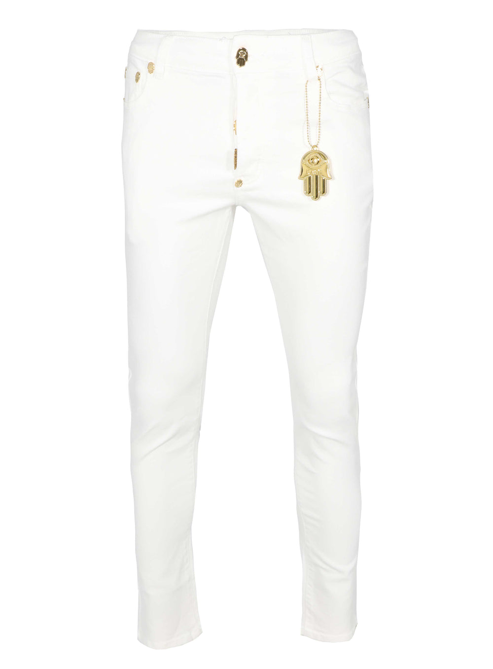 Kash Hamsa White Skinny Denim in white, skinny jeans – view 1 of 2