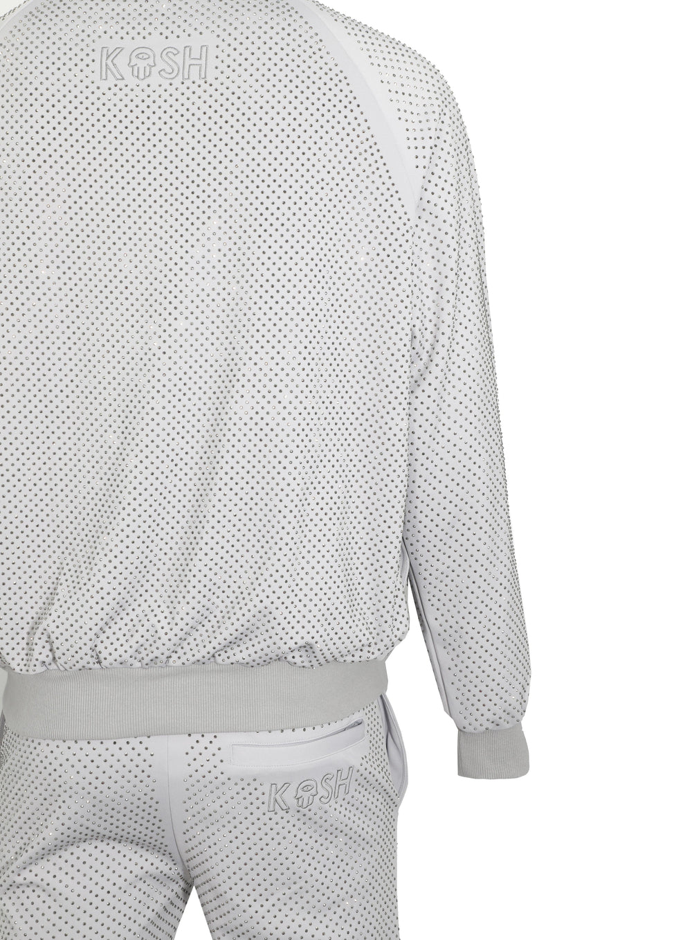 Kash Crystal Track Jacket with Hamsa Logo in light grey – view 4 of 4
