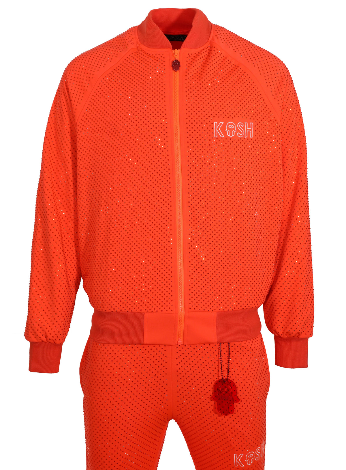 KASH ALL OVER DIAMOND TRACK JACKET - ORANGE