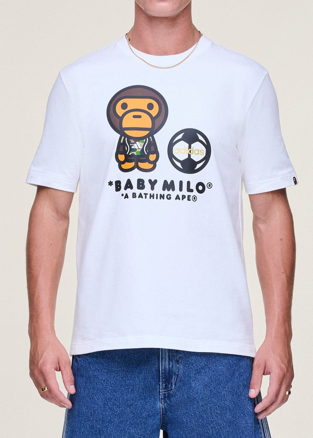 BAPE x adidas SSL Milo Tee in white – view 1 of 1