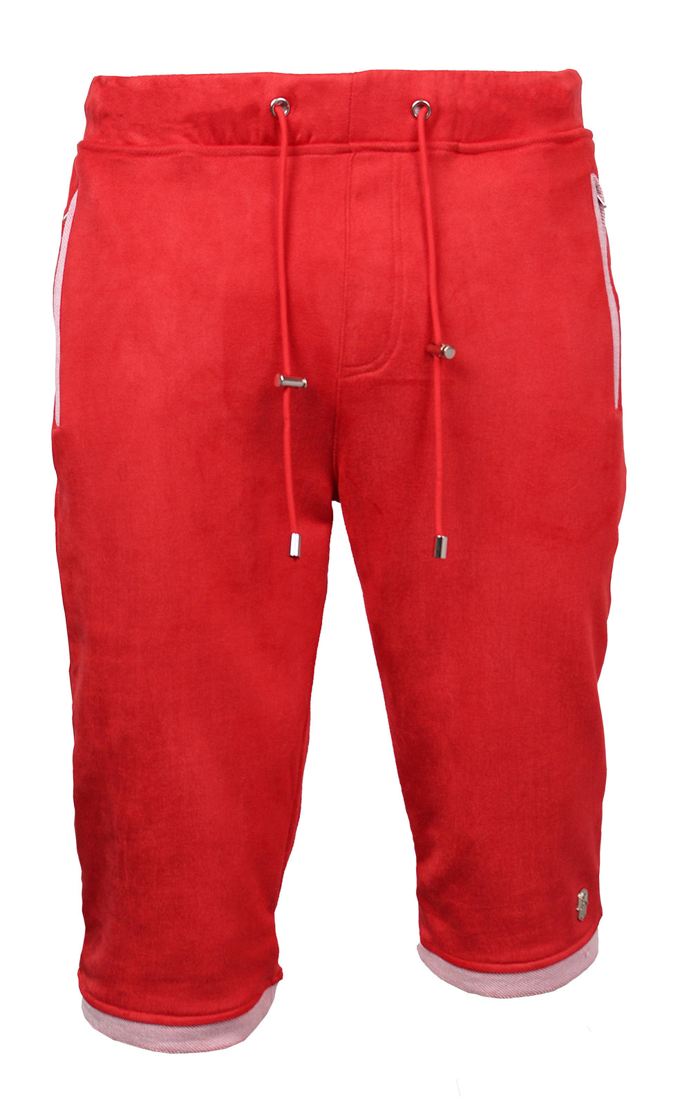 Kash Terry Suede Elongated Shorts with White Gold Accents