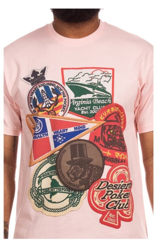 BB Patches SS Tee - Strawberry Cream