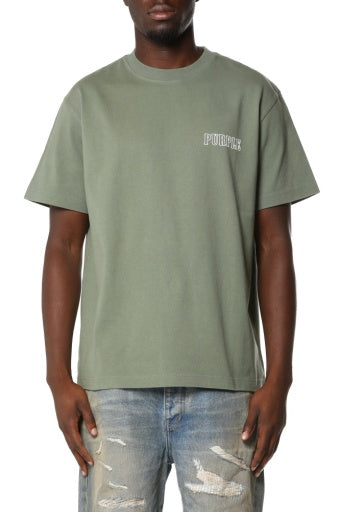 Purple HWT Jersey SS Tee - Green, front on model