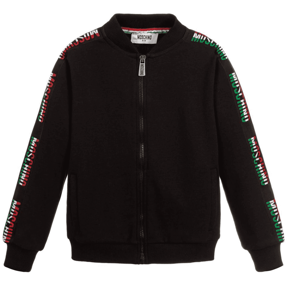 Moschino Kids Boys Zipped Sweatshirt in black – view 1 of 2