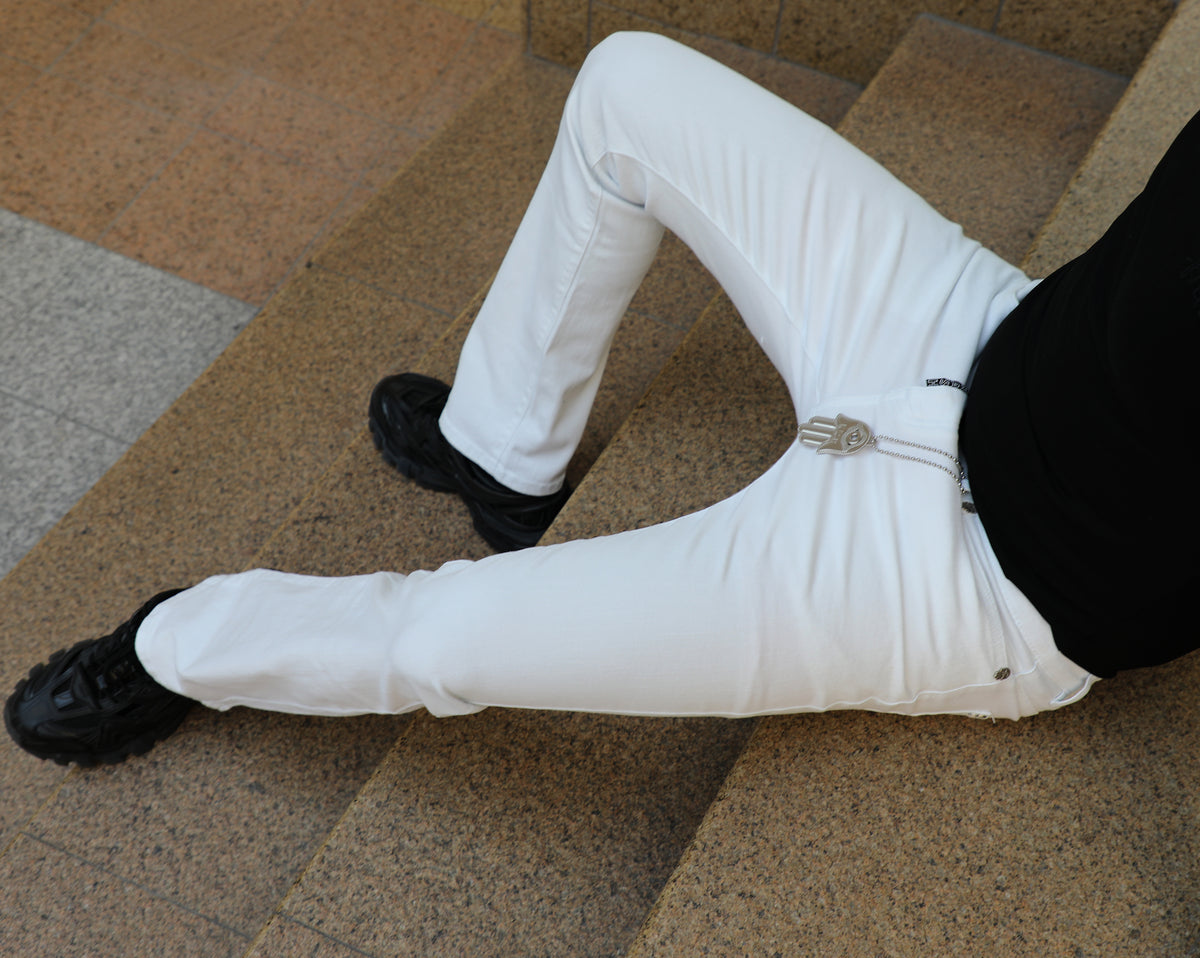 KASH STACKED DENIM - WHITE