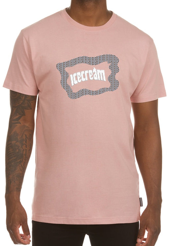 FLAG SS TEE - SILVER PINK