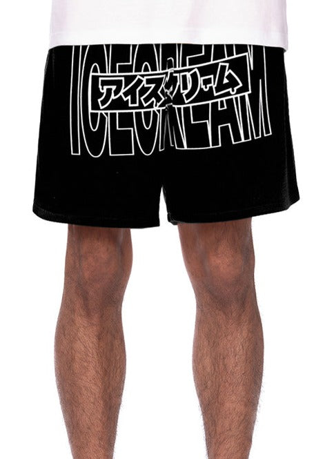 Katakana Shorts (3M Reflect) -Black