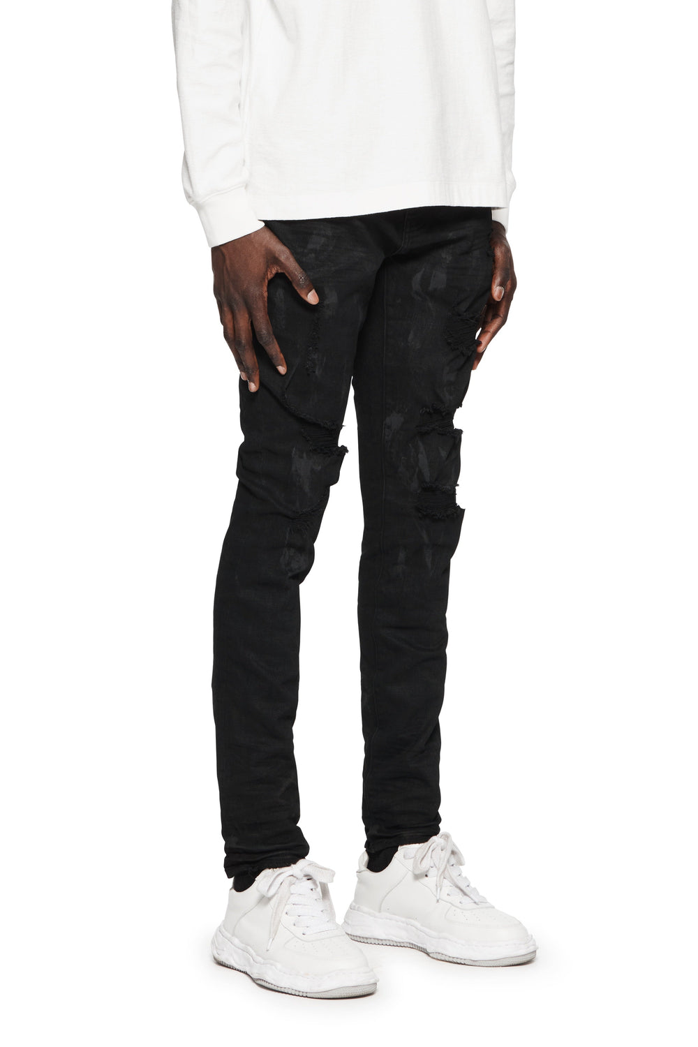 Purple Brand P001 Black Oil Spill men's jeans in black – view 4 of 4