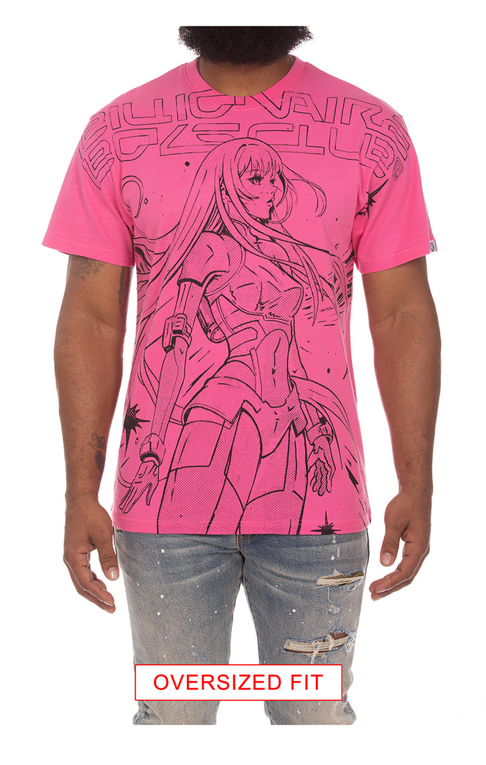 BB anime ss knit (oversized) - Carmine Rose