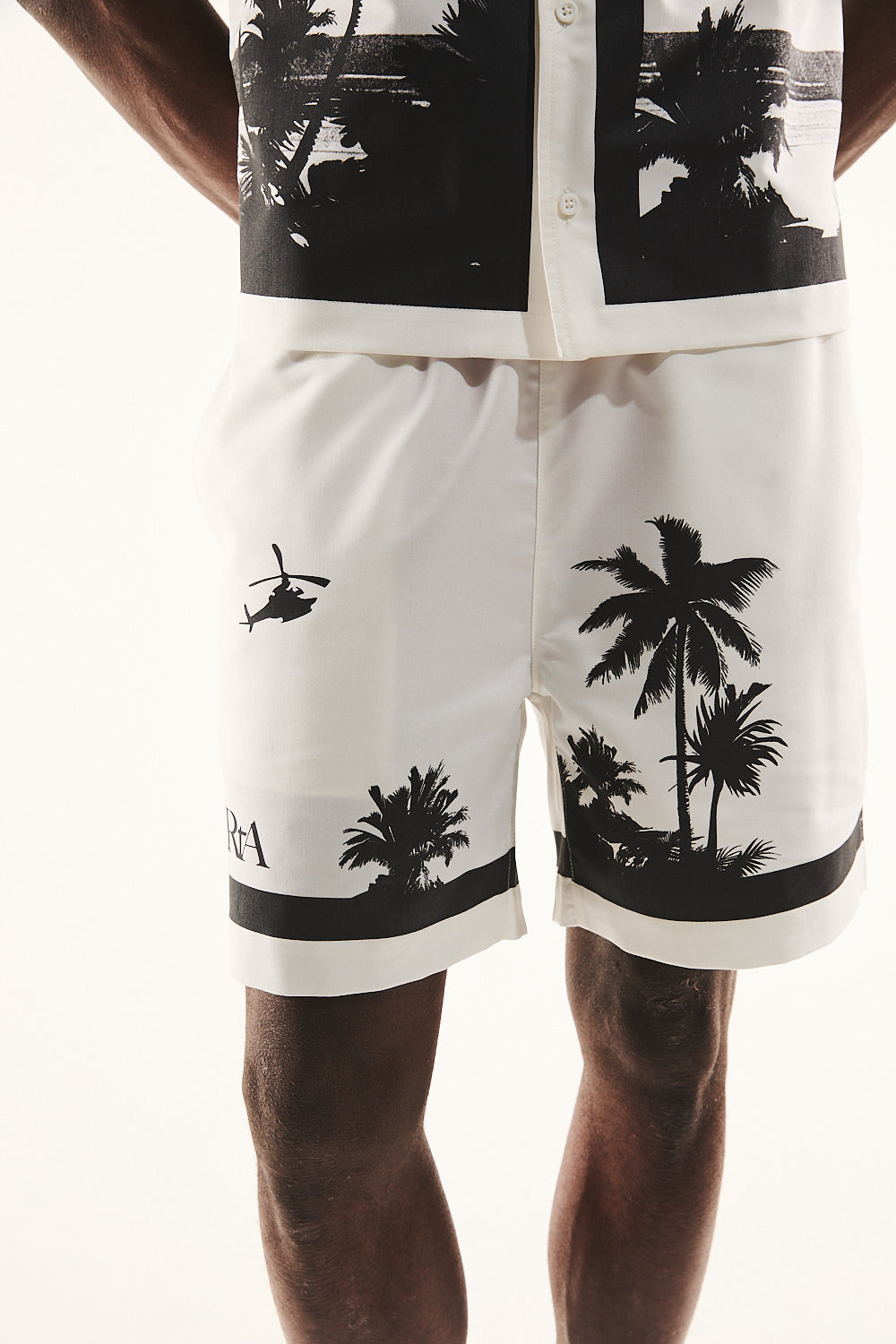 RTA Clyde Shorts in White Palm Trees print – view 1 of 4