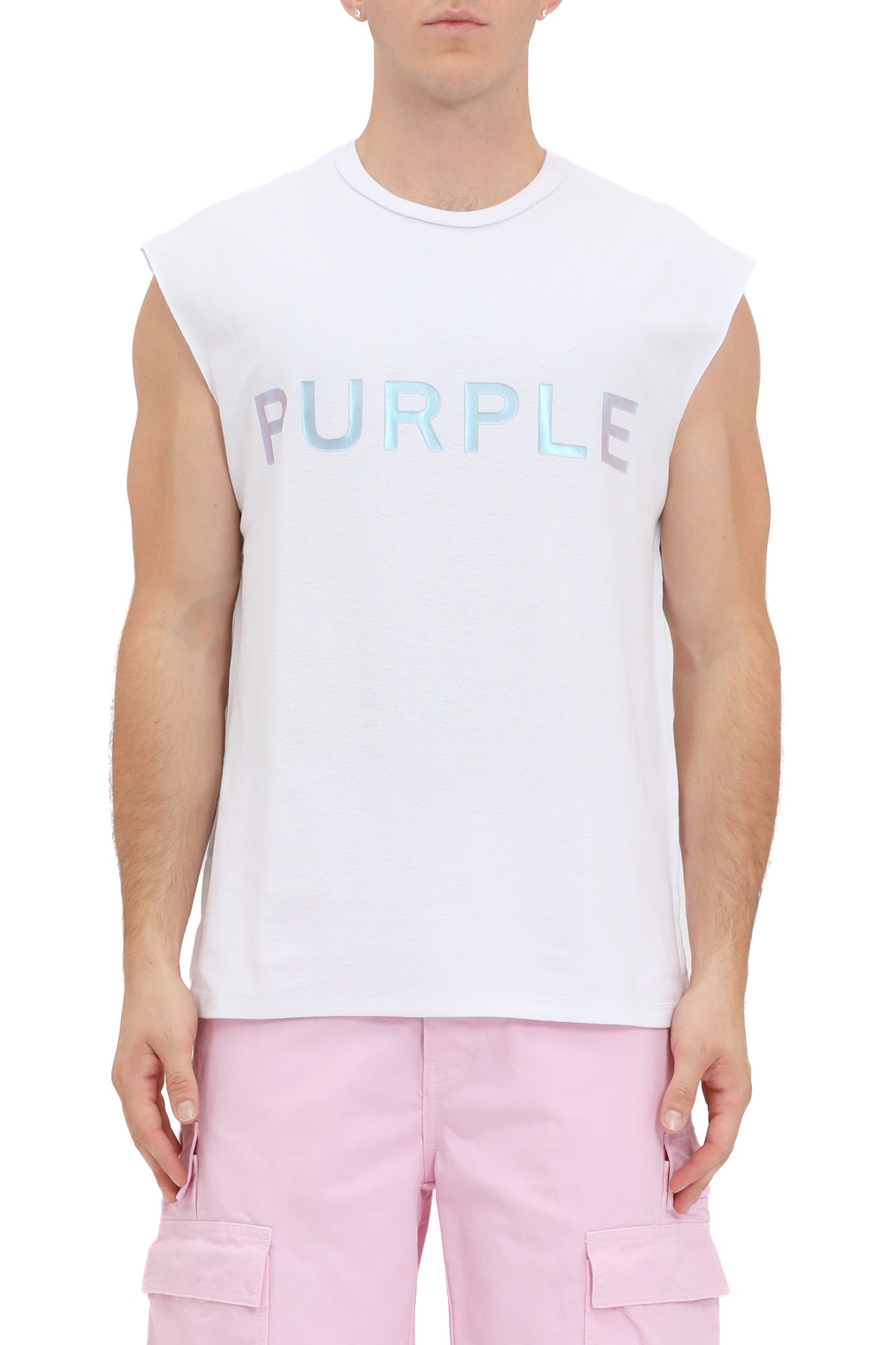 Textured Jersey Sleeveless - White