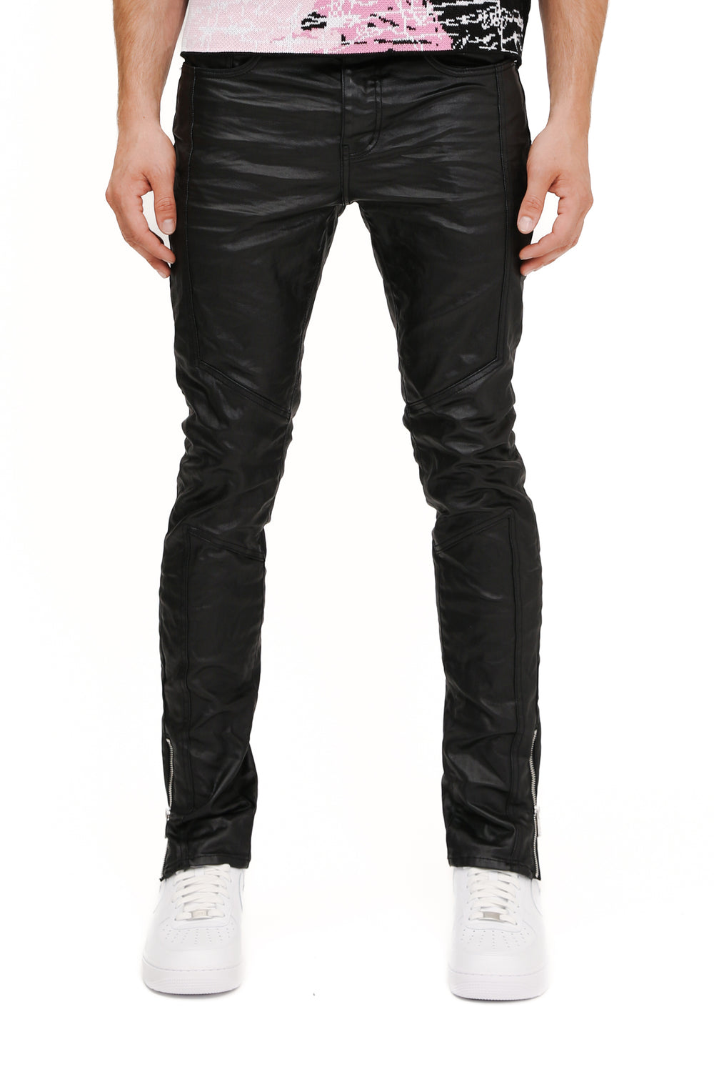Purple Brand Skinny Shiny Racer jeans in black – view 1 of 1