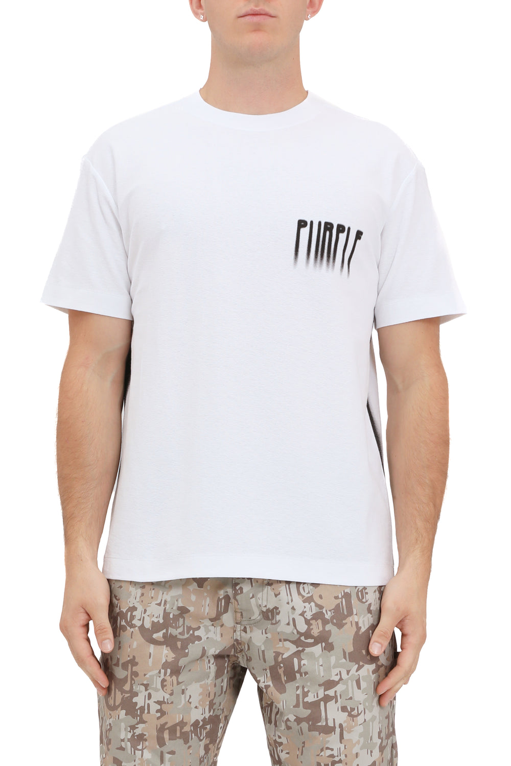 Purple Brand Textured Jersey short sleeve tee in white – view 2 of 2