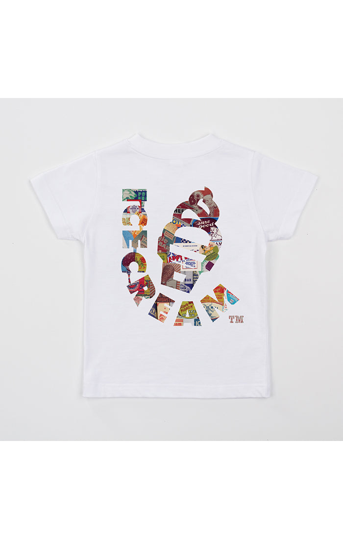 Kids collage ss tee - White