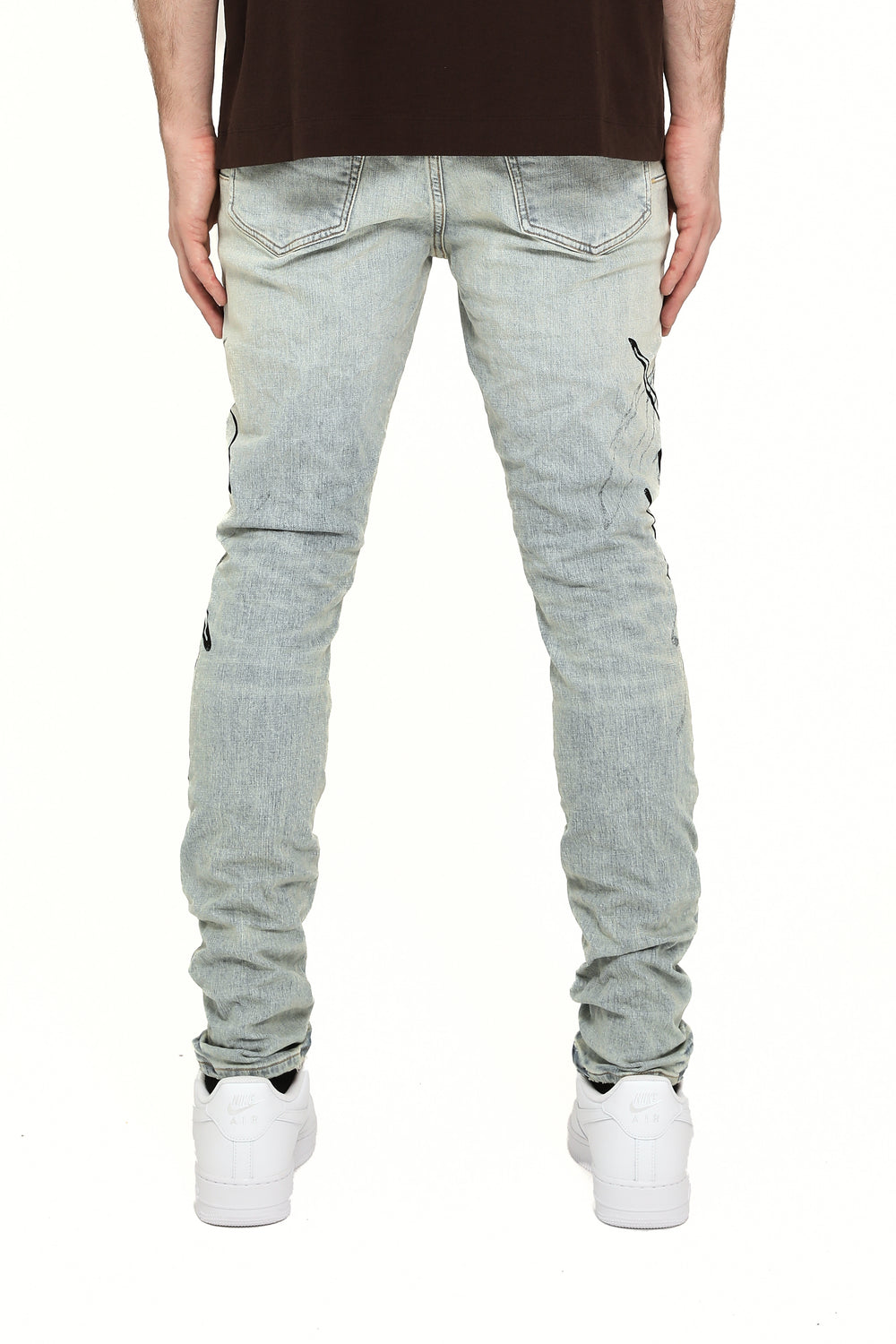 Purple Brand P001 Skinny Double Script Jeans in light indigo – view 2 of 4