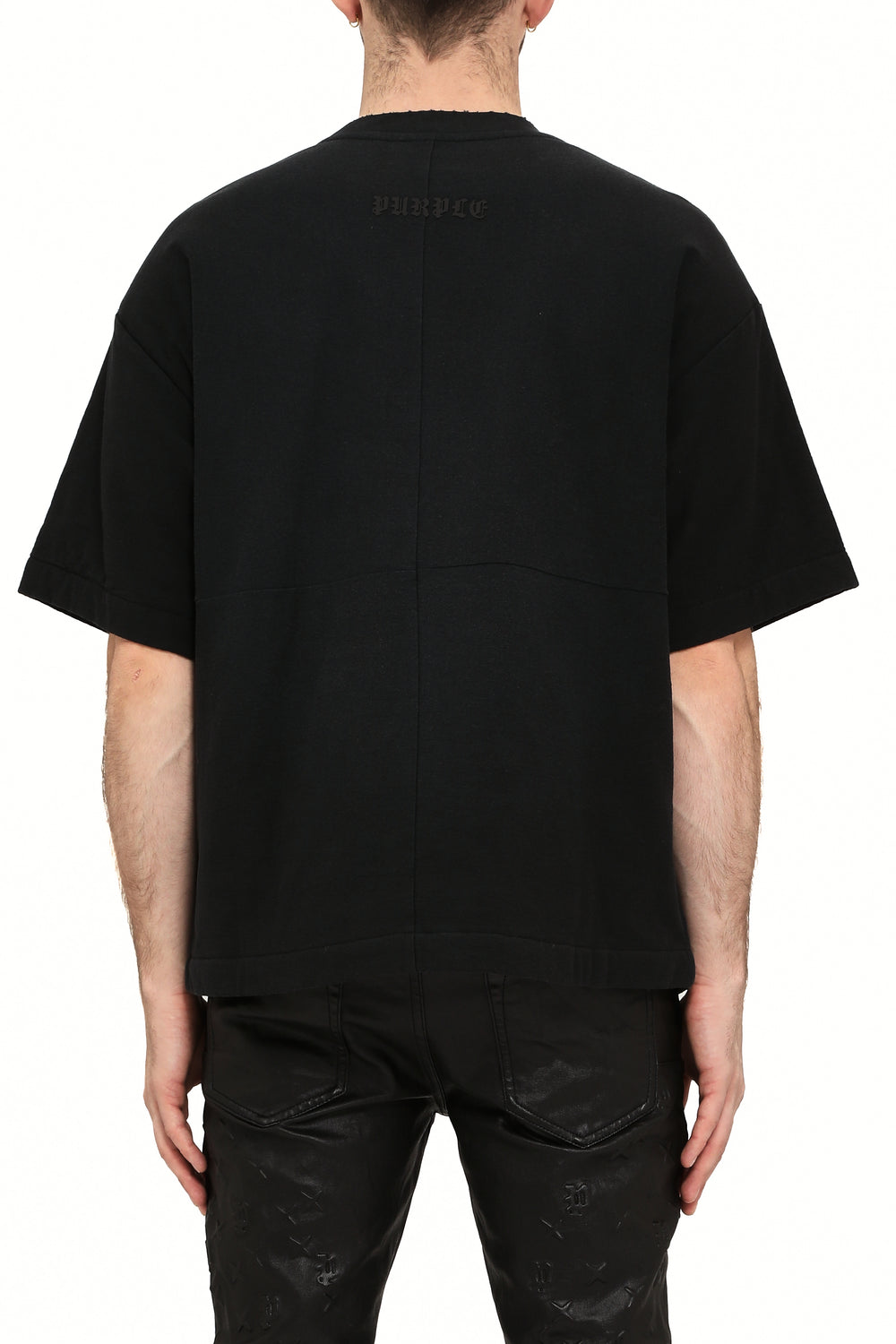 Purple Brand Textured Jersey Padded Tee in black – view 2 of 2