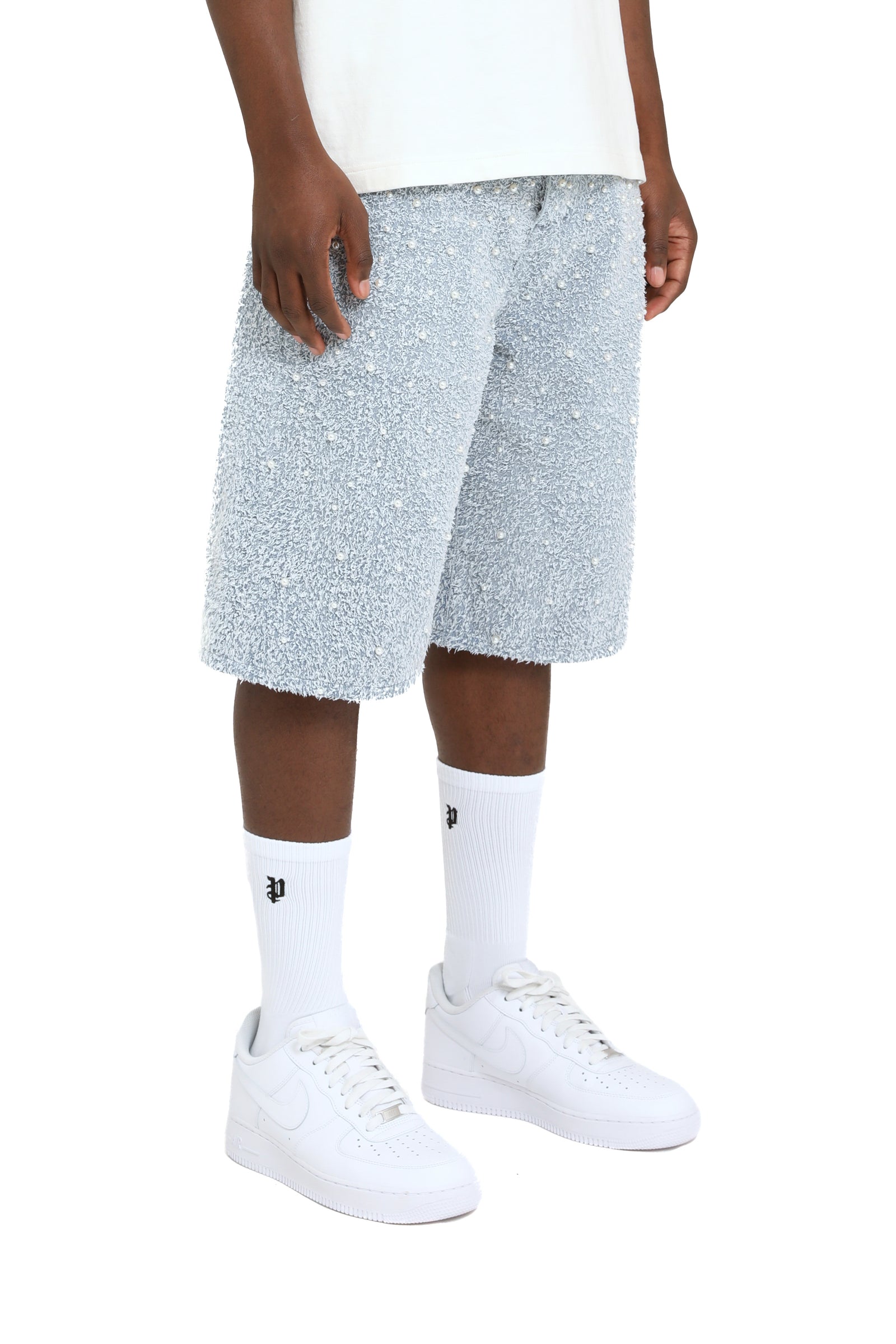 Long Shorts Textured Pearl - Lt Indigo