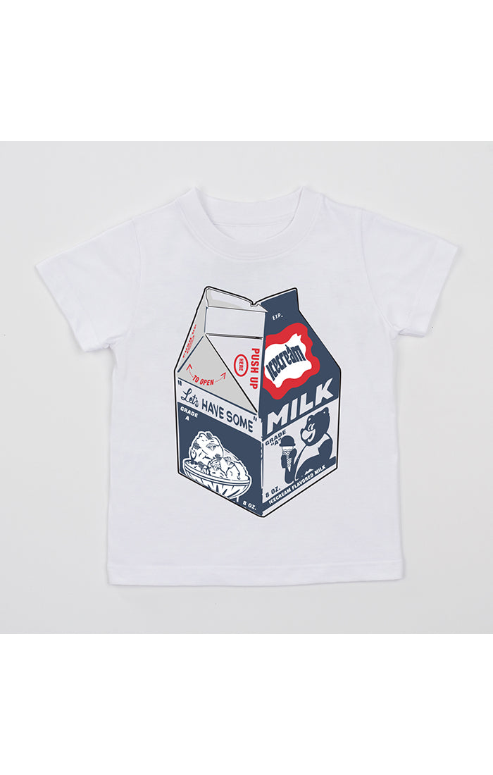 Kids milk ss tee - White