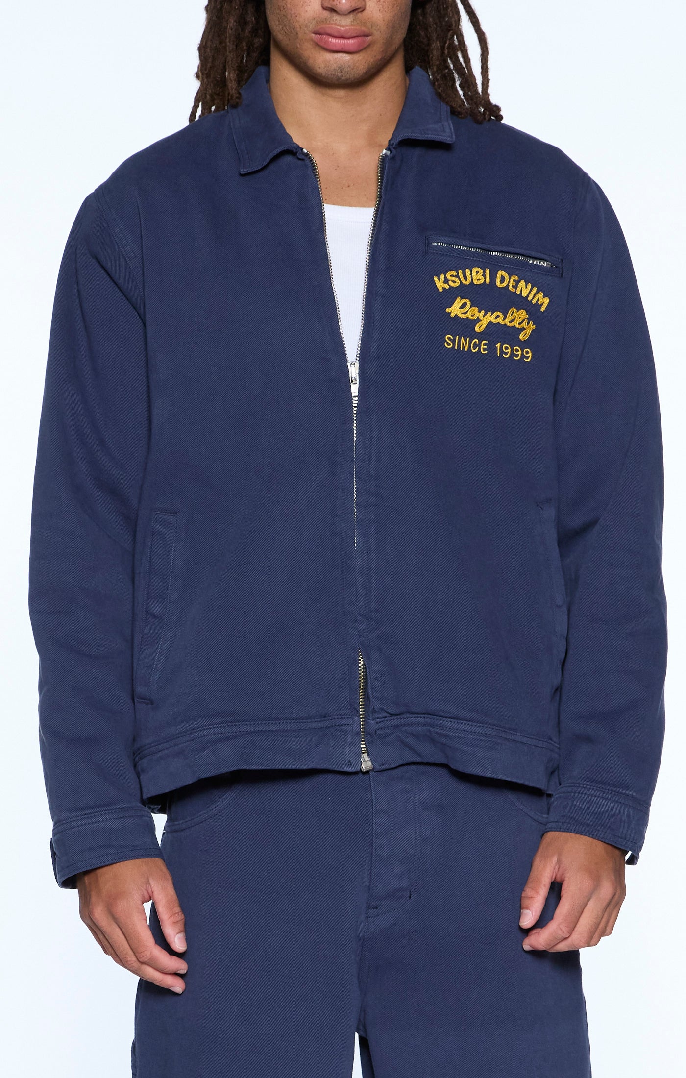 Ksubi mechanik chainstitch jacket ink blue