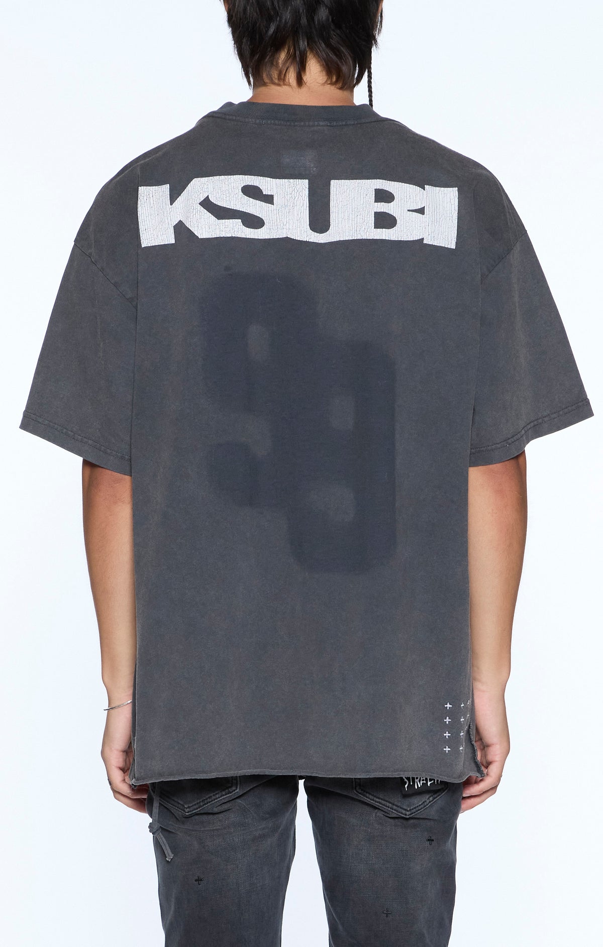 Ksubi rugged ekcess ss tee blasted Charcoal