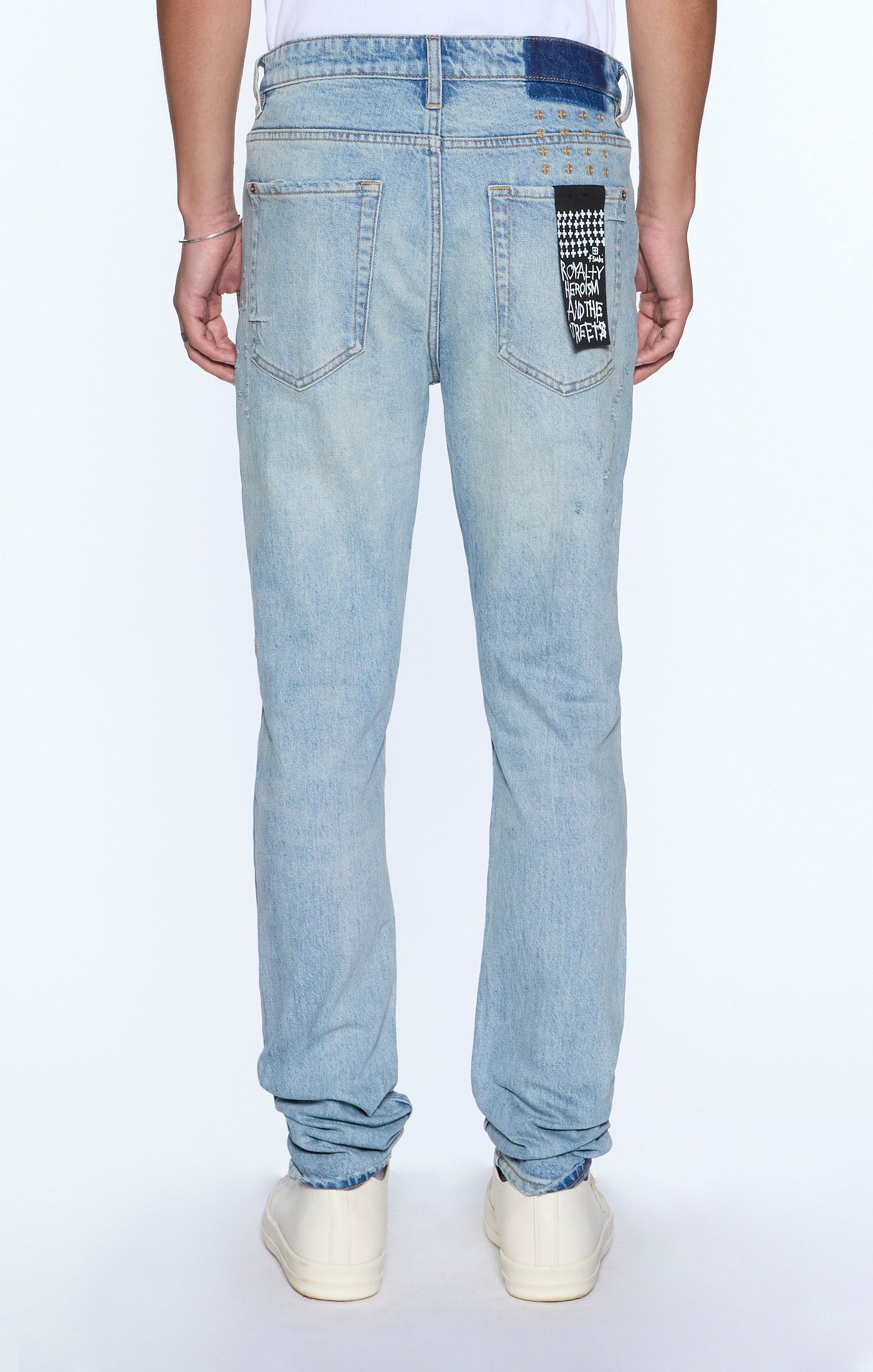 Ksubi Van Winkle Manhattan 1999 skinny jeans in blue indigo stone wash – view 2 of 3