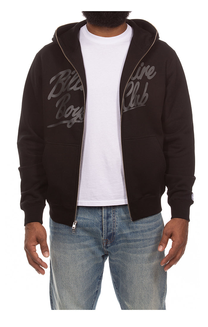 BB script zip hoodie - Black