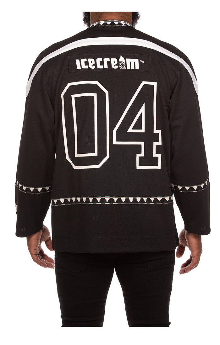 Icecream party on jersey ls knit - Black