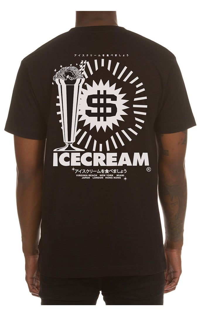 Icecream sip ss tee - Black
