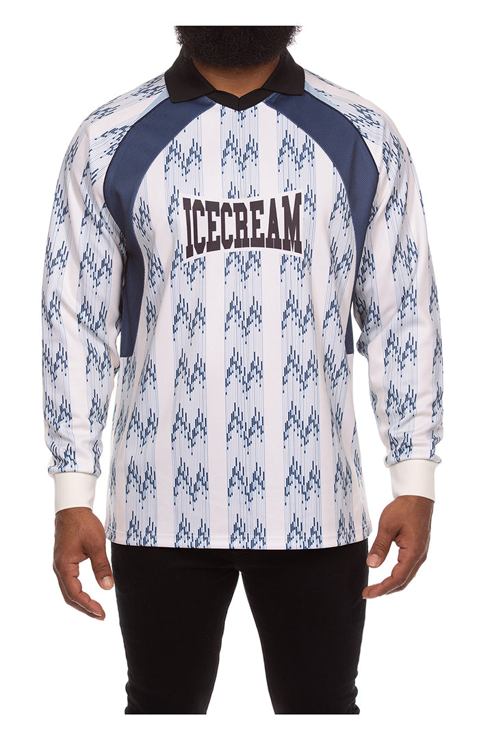 Icecream dropper ls polo soccer jersey - Antique White