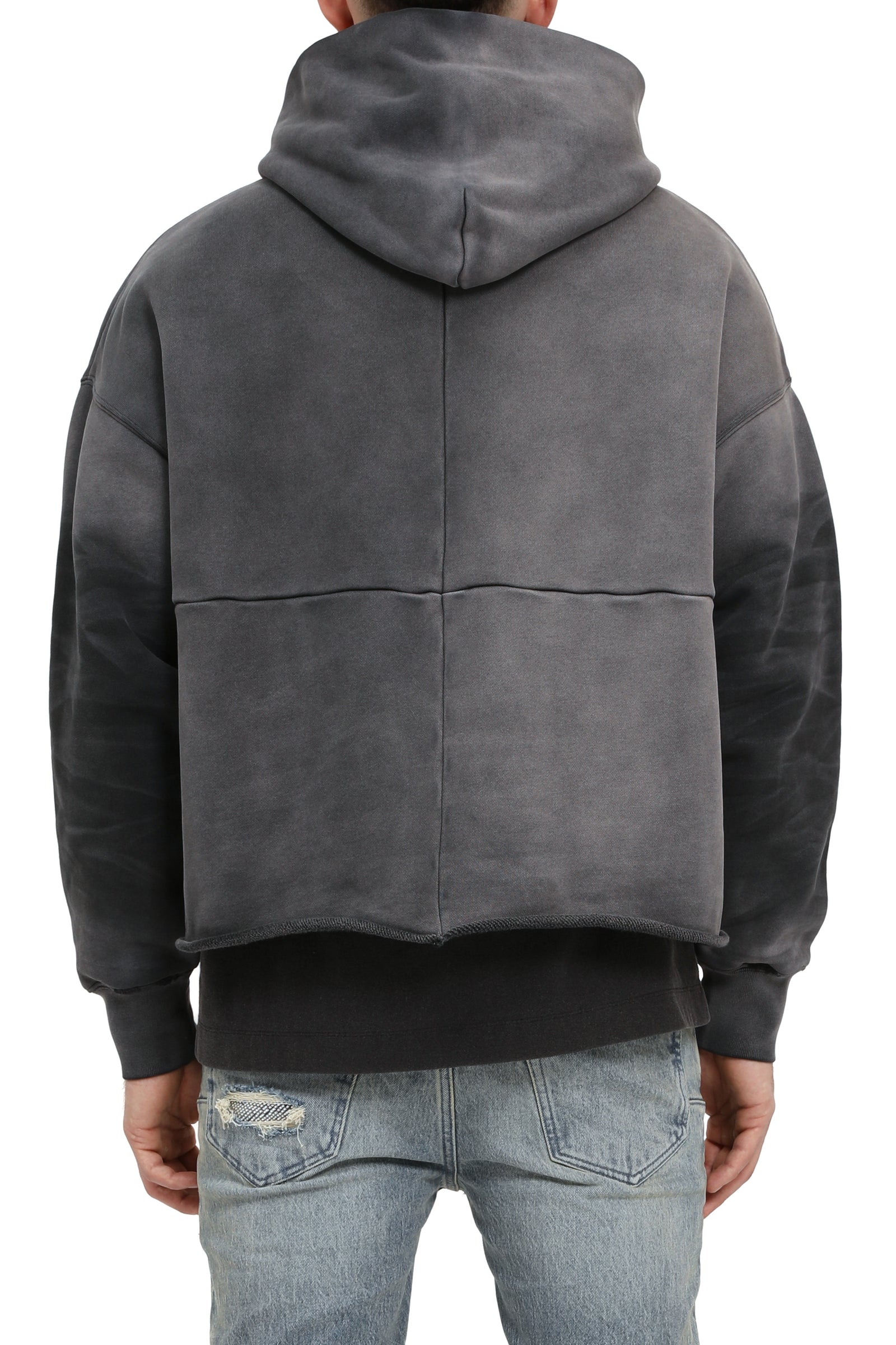 Purple HWT Fleece Oversized Hoodie in black – view 2 of 2