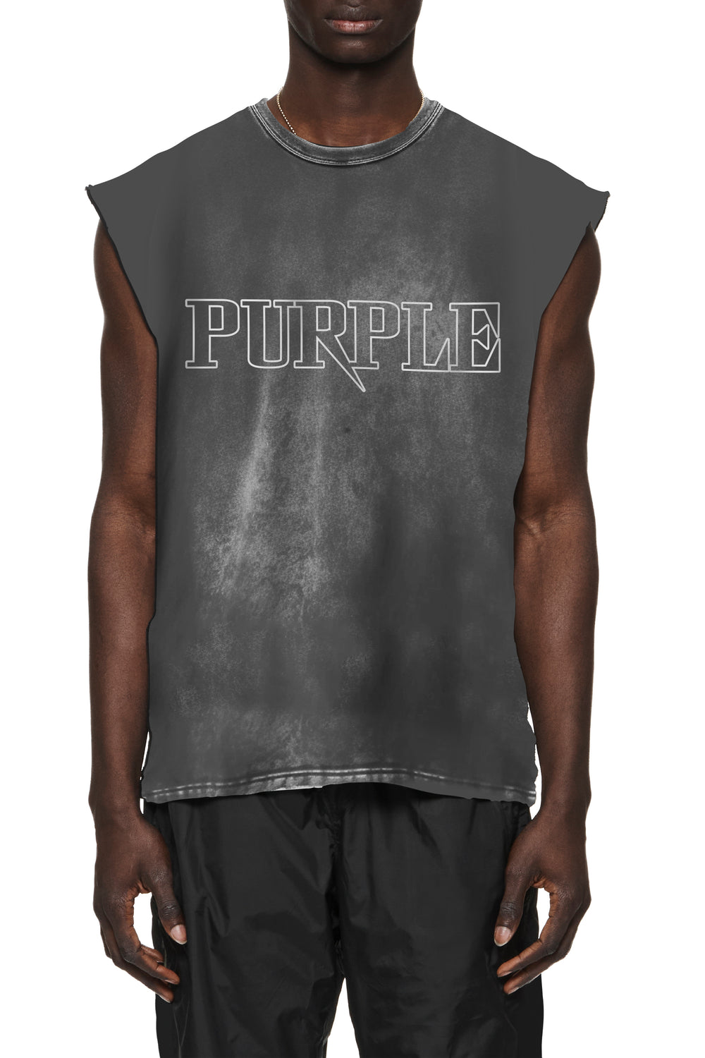Purple Jeans Textured Sleeveless Tee - Black – view 1 of 2