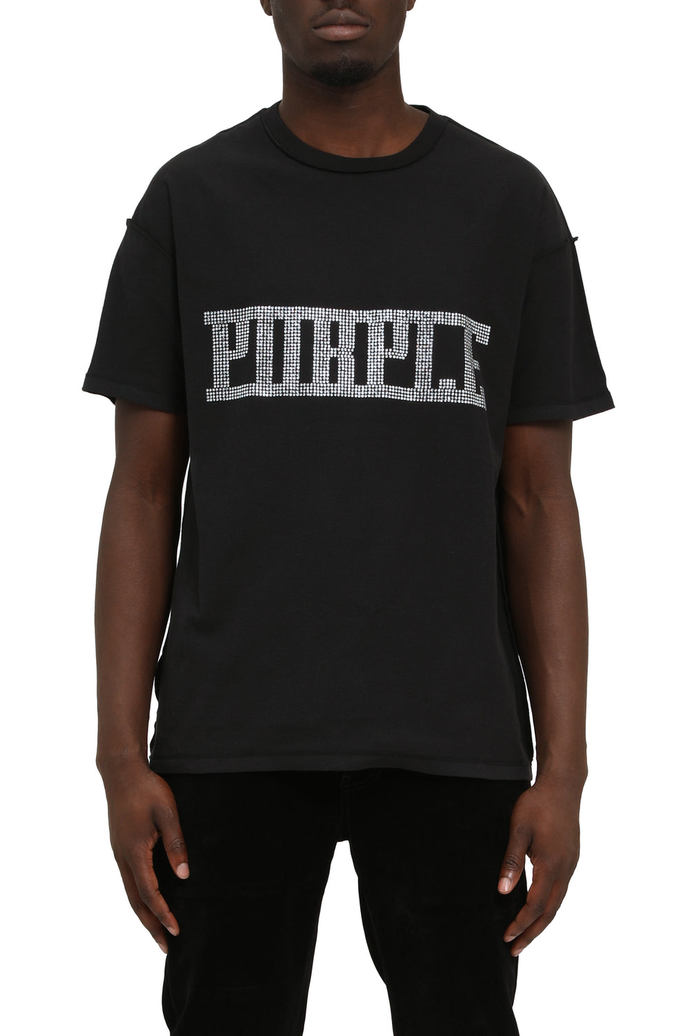 Purple Brand Textured Inside Out Tee in black – view 1 of 2