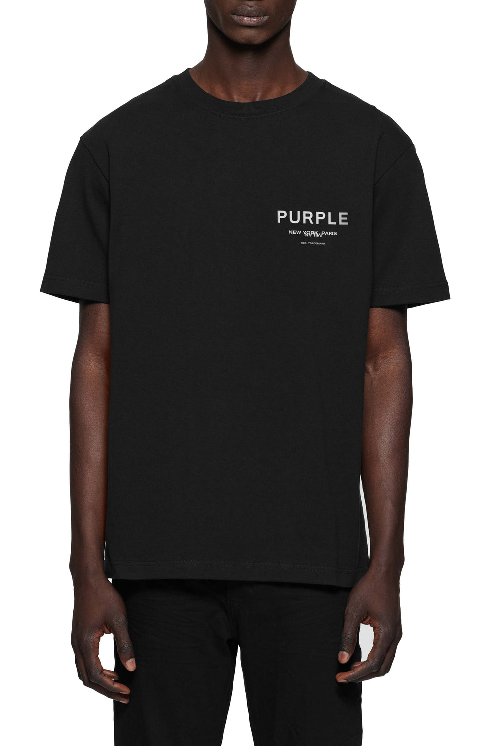 Purple Brand HWT Jersey SS Tee in black – view 1 of 2