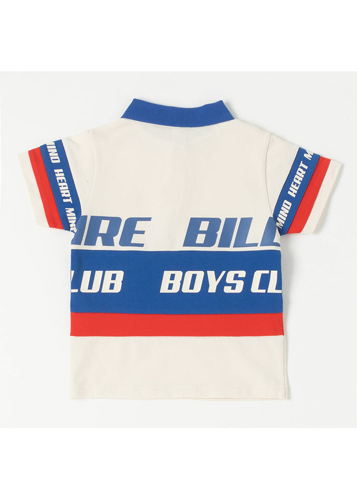 Kids bb striker ss polo - White