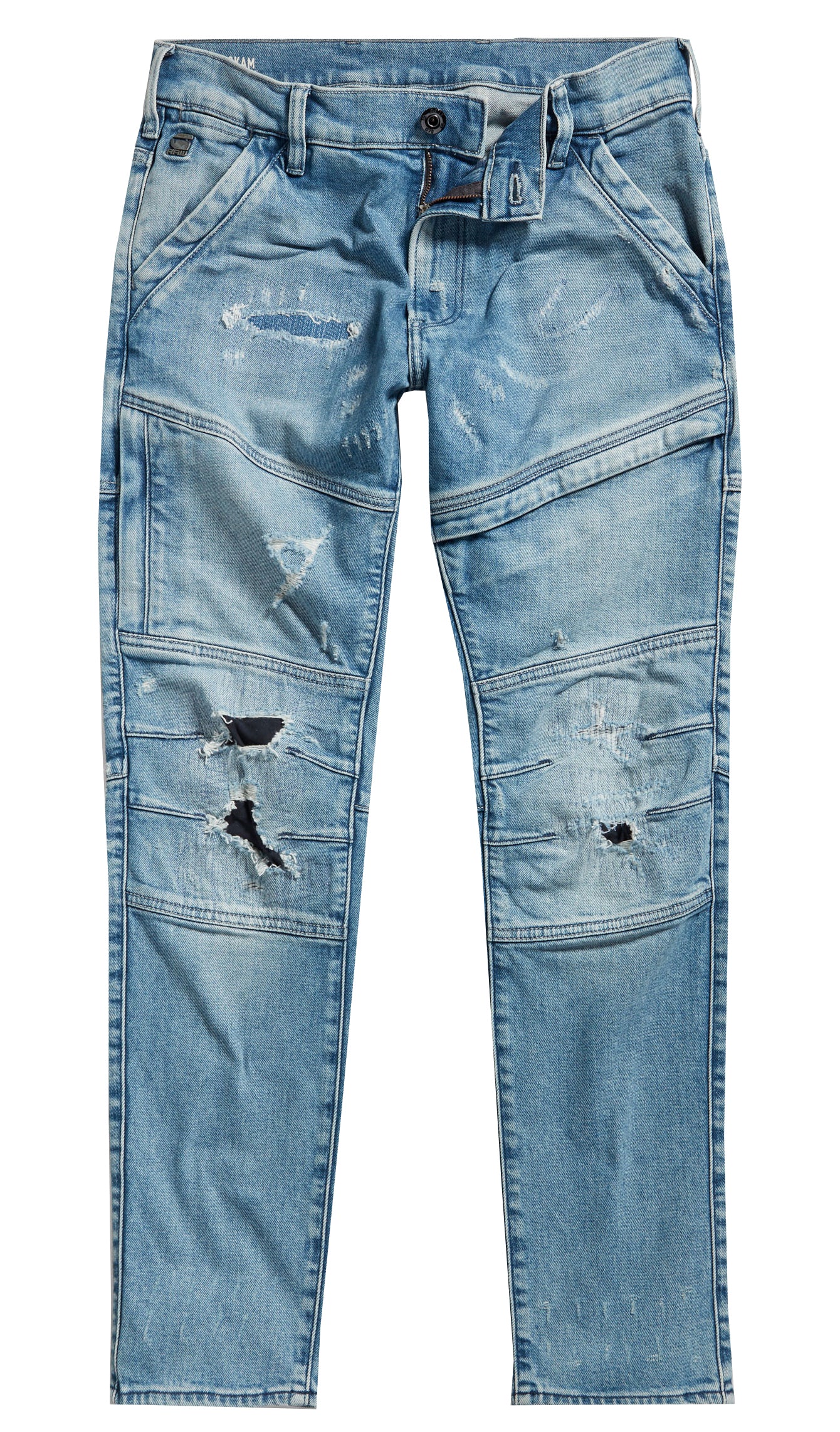 Description  Founded on the philosophy “Just the product”, G-star RAW has become a leader in the denim industry. The brand is known for crafting distinct, textured pieces with soul.      Style# D06763-D316-G022     Gender: Men's     3D zip Knee regular tapered     Color: Sun Faded Tucson Restored     Front and Back pockets     Button and zip Closure     Belt Loops