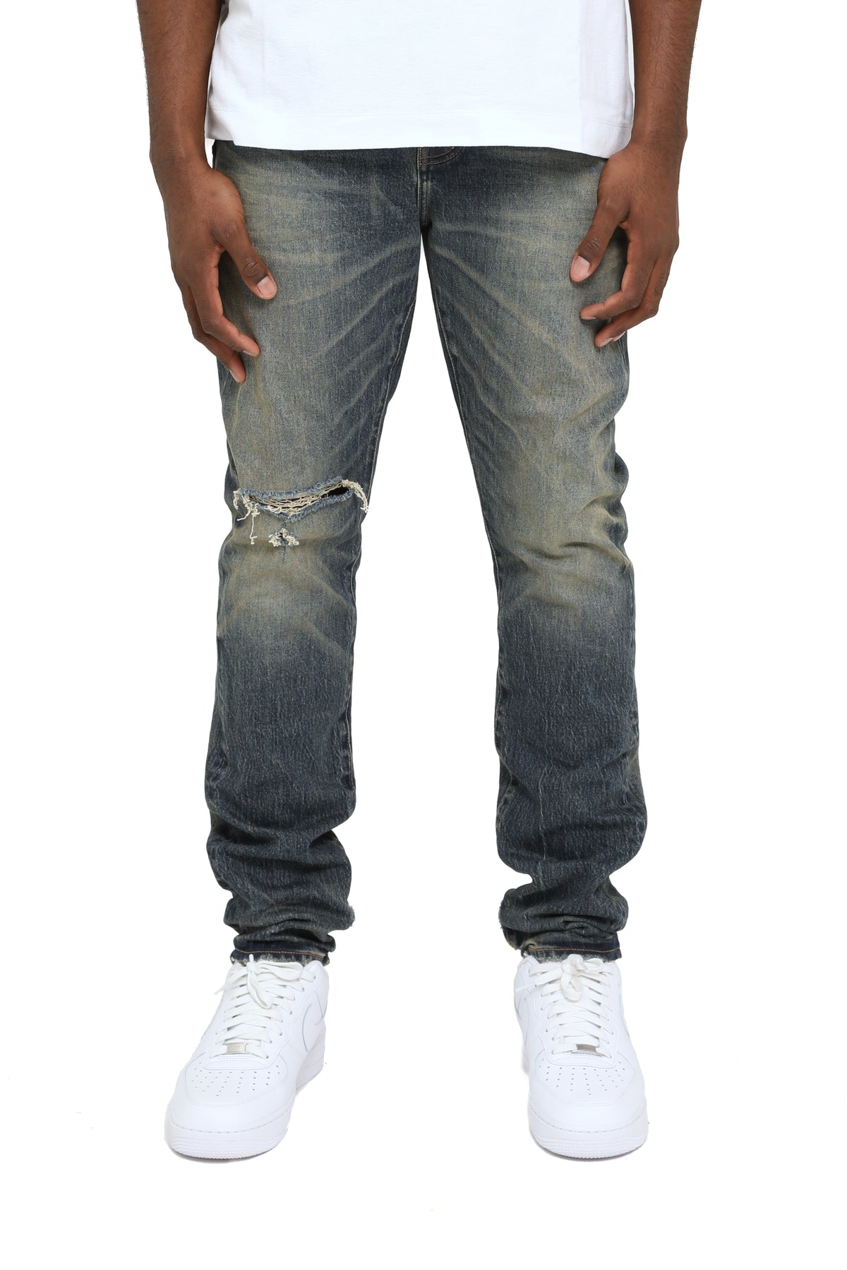Stratos Vintage Knee Slit - Dk Indigo