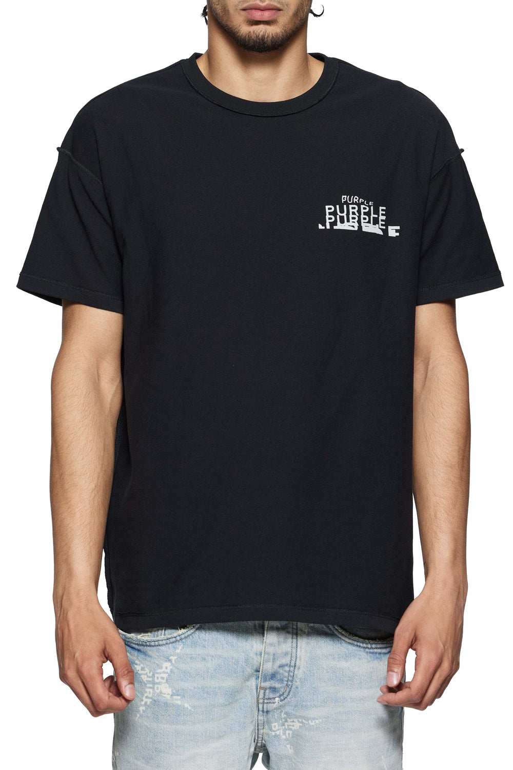 Purple Jeans Textured Inside Out Tee - Black – view 2 of 2