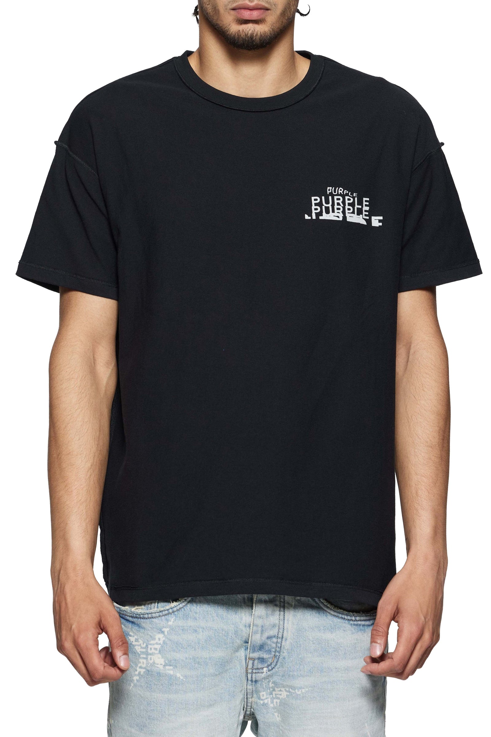 Purple Jeans Textured Inside Out Tee - Black – view 2 of 2
