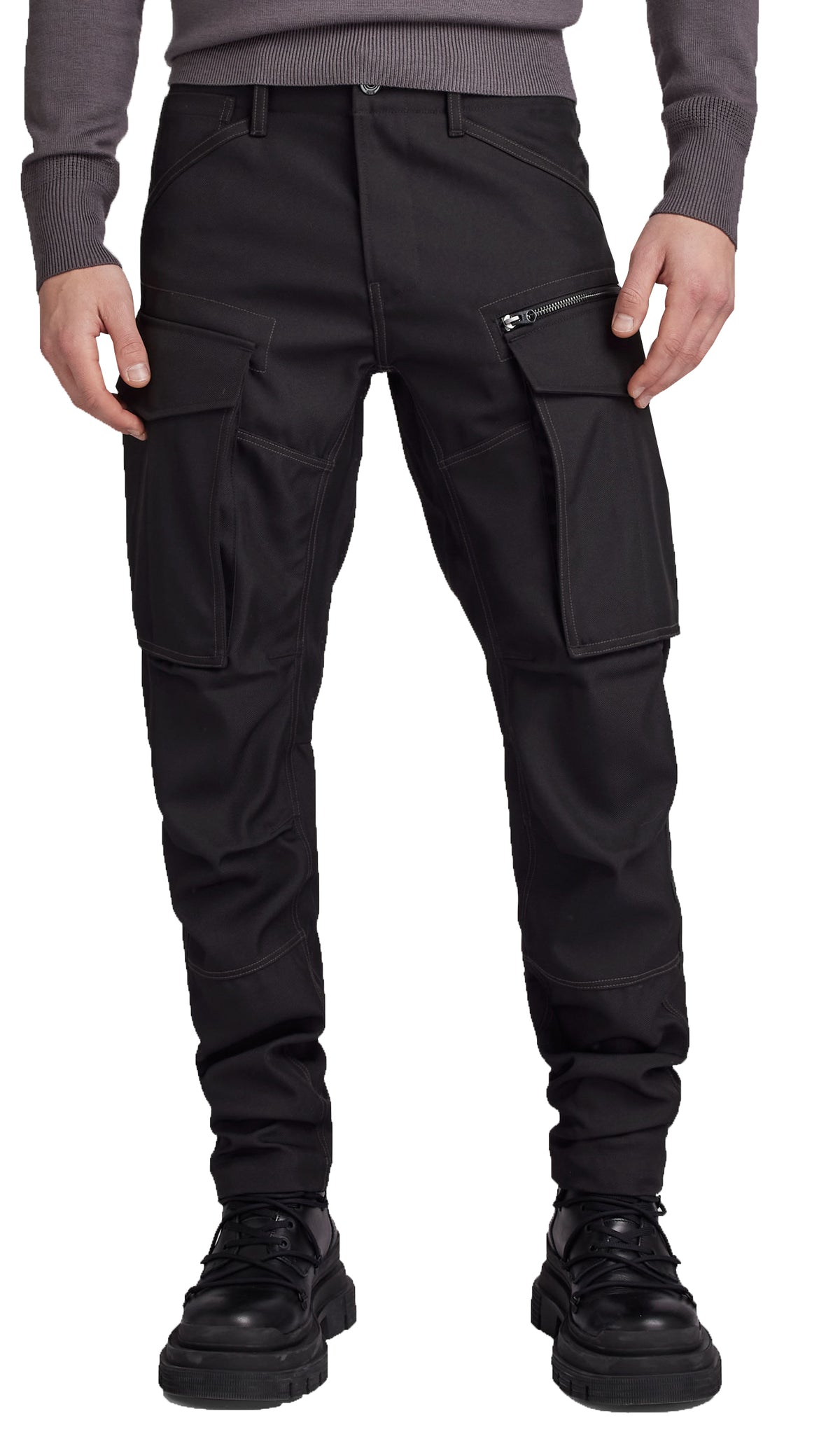 Founded on the philosophy “Just the product”, G-star RAW has become a leader in the denim industry. The brand is known for crafting distinct, textured pieces with soul.      Style# D02190-D410-6484     Gender: Men&#39;s     3D zip Knee regular tapered     Color: Dk Black     Front and Back pockets     Button and zip Closure     Belt Loops