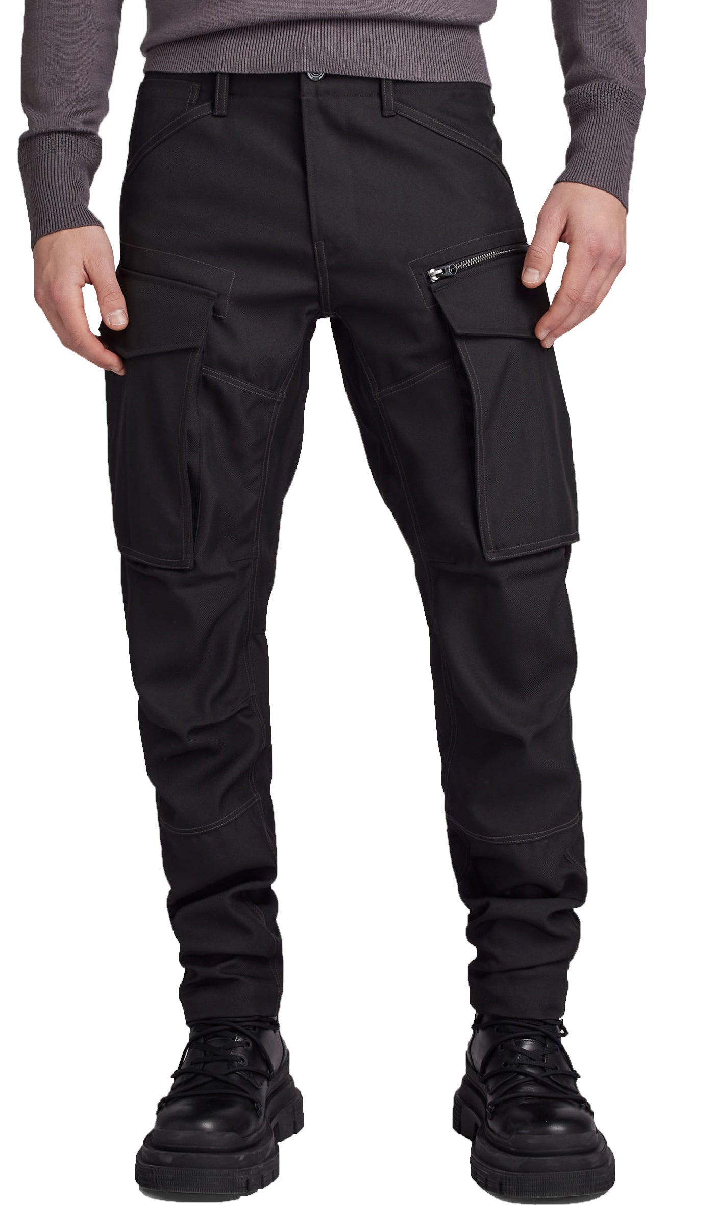 Founded on the philosophy “Just the product”, G-star RAW has become a leader in the denim industry. The brand is known for crafting distinct, textured pieces with soul.      Style# D02190-D410-6484     Gender: Men's     3D zip Knee regular tapered     Color: Dk Black     Front and Back pockets     Button and zip Closure     Belt Loops