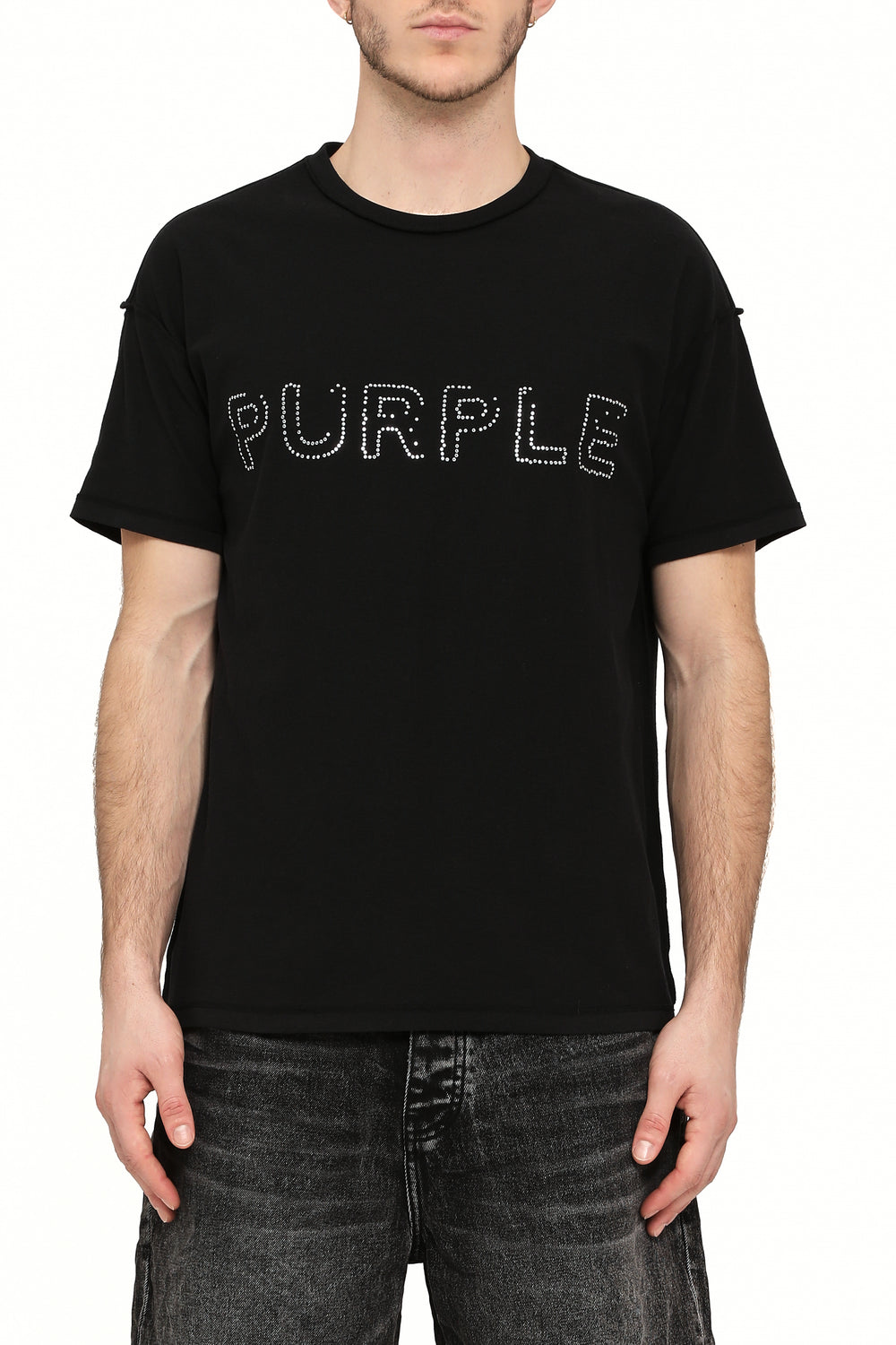 Purple Brand Textured Inside Out Tee in black – view 1 of 1