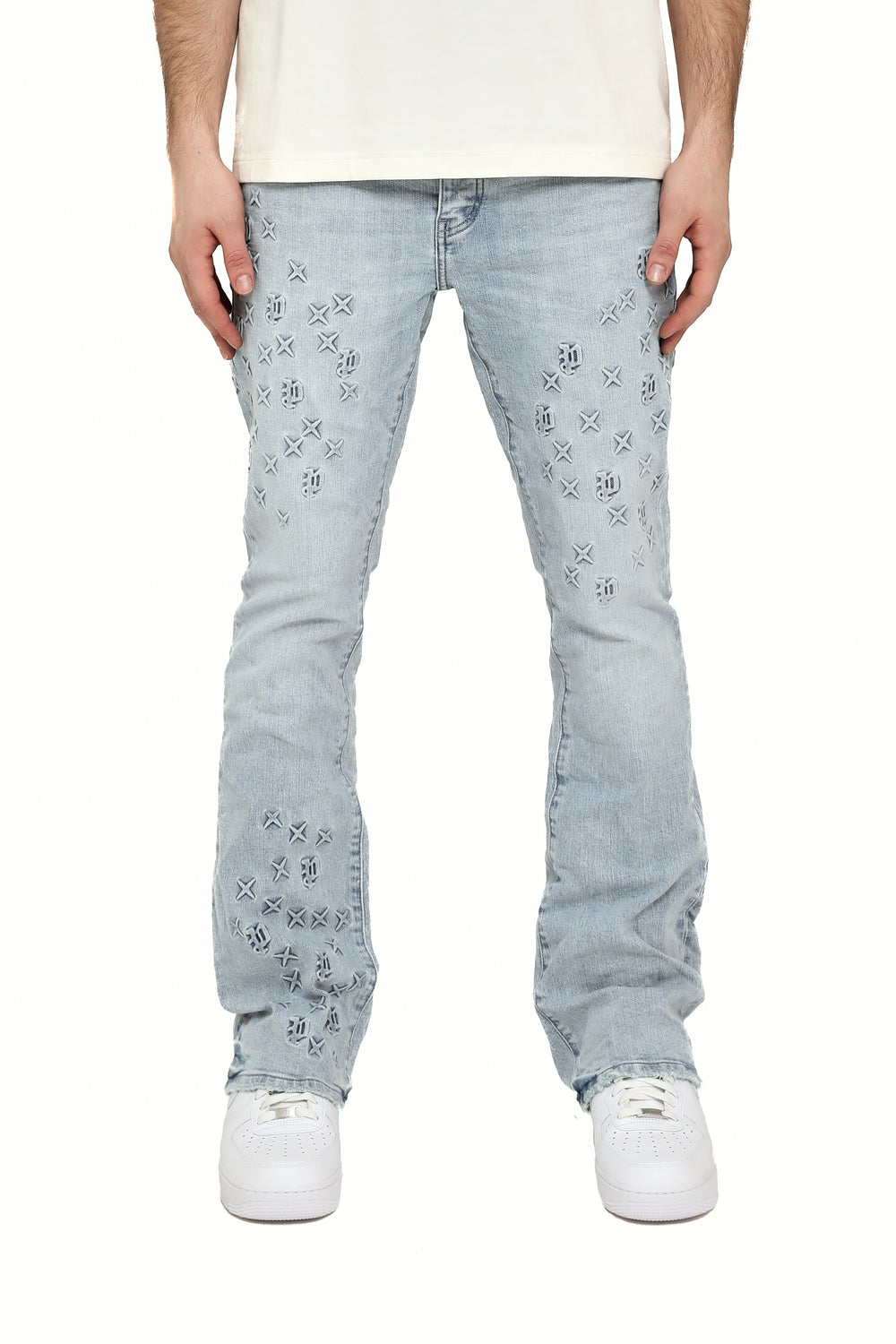 Flare Mono Embossed - Light Indigo
