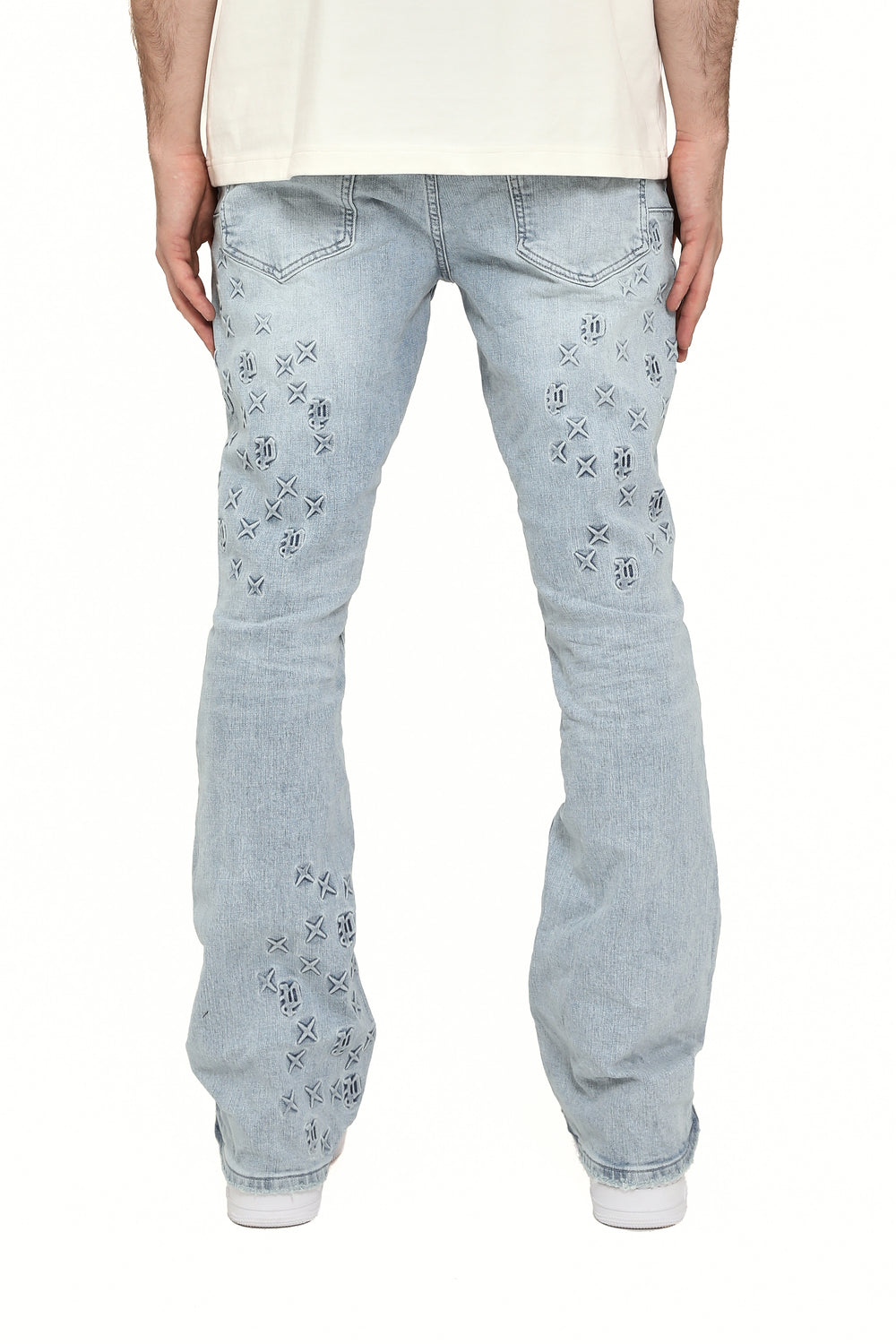 Flare Mono Embossed - Light Indigo