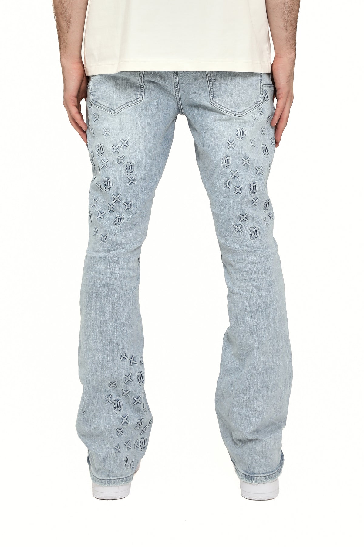 Flare Mono Embossed - Light Indigo